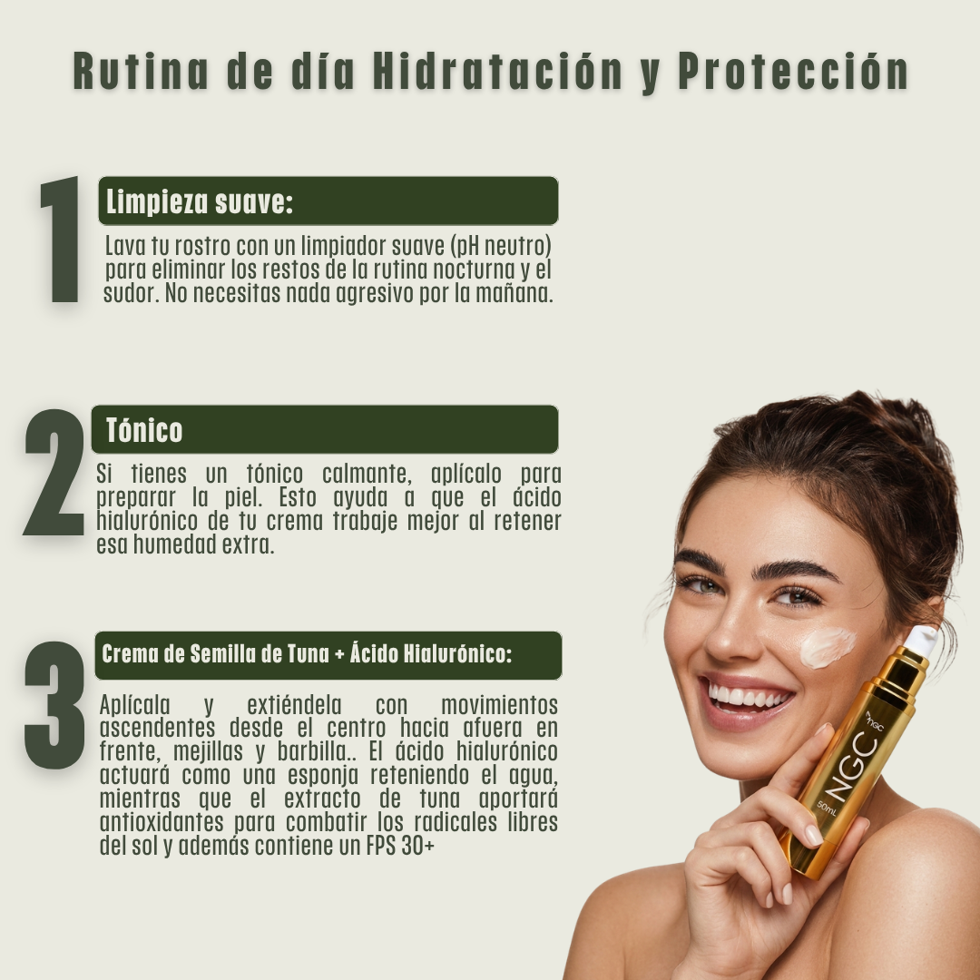 CRMA FACIAL NGC CON ESTRACTO DE SEMILLA DE TUNA + ÁCIDO HIALURONICO